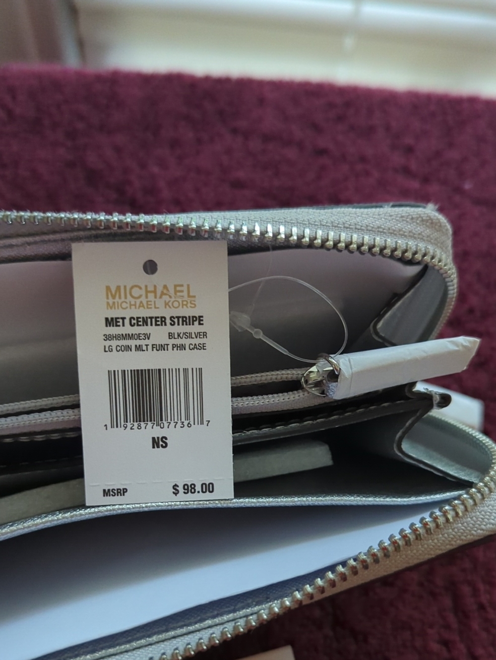Michael Kors Gray and Silver MK Zip Wristlet New With Tags... - Picture 9 of 12